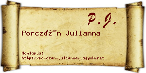 Porczán Julianna névjegykártya